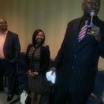 Chief Apostle McLean having a great time with Jakelyn Carr and Pastor Allen Carr.